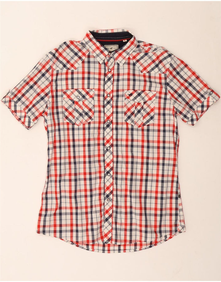 Mustang Herren-Kurzarmhemd XL aus mehrfarbig karierter Baumwolle