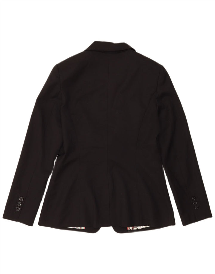 Ted Baker Damen-Blazer mit 1 Knopf, Größe 3, mittlere schwarze Wolle