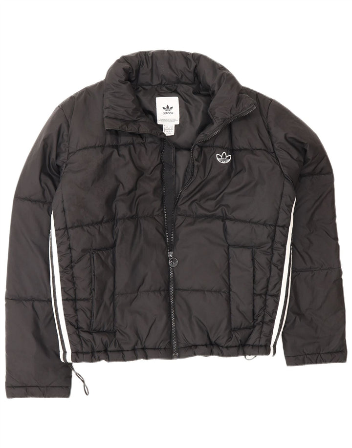 Adidas Damen Übergroße gepolsterte Jacke UK 10 Small Schwarz Polyester