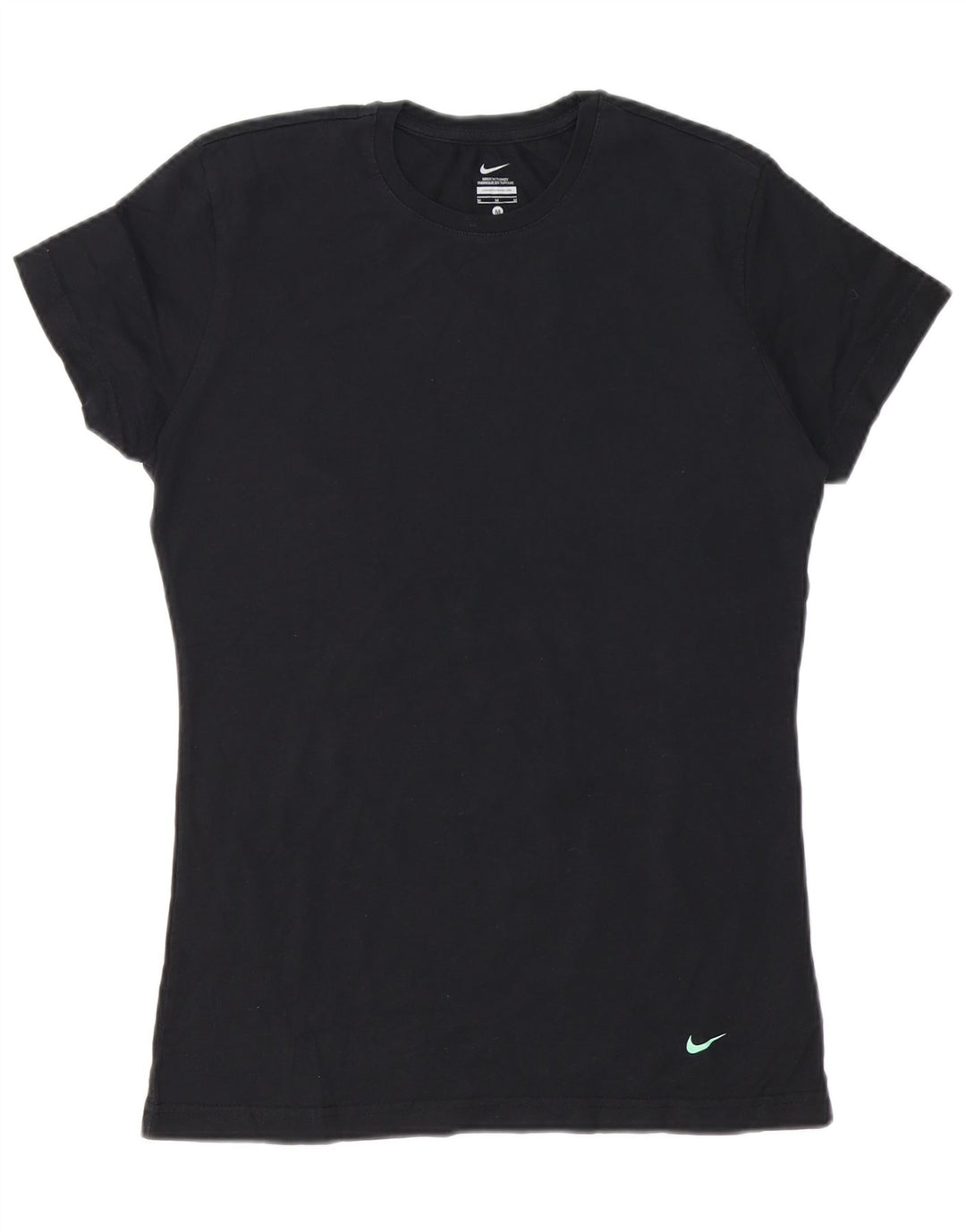 Nike Damen T-Shirt Top UK 12 Medium Schwarz Baumwolle
