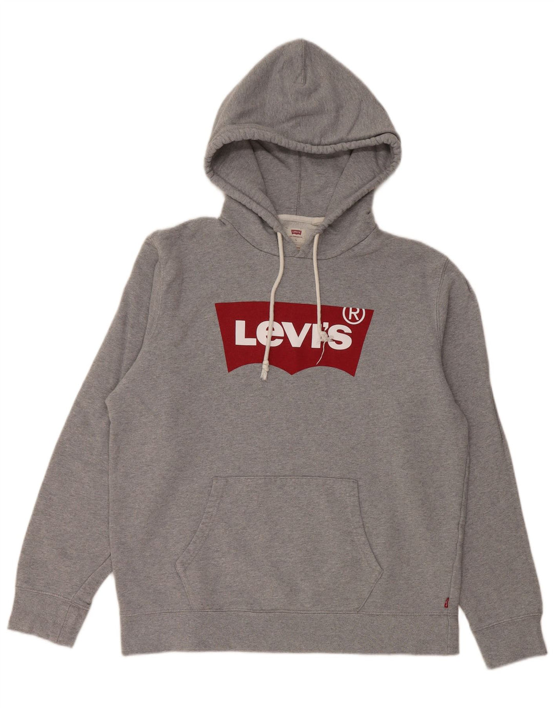 LEVI'S Herren-Kapuzenpullover mit Standard-Passform und Grafik, groß, graue Baumwolle