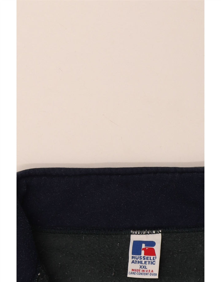 RUSSELL ATHLETIC Herren-Sweatshirt mit Reißverschluss am Hals, 2XL, blaue Baumwolle
