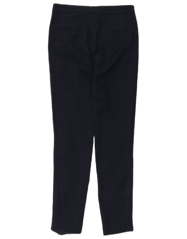 Zara Damen Skinny Hose XS Marineblau Baumwolle