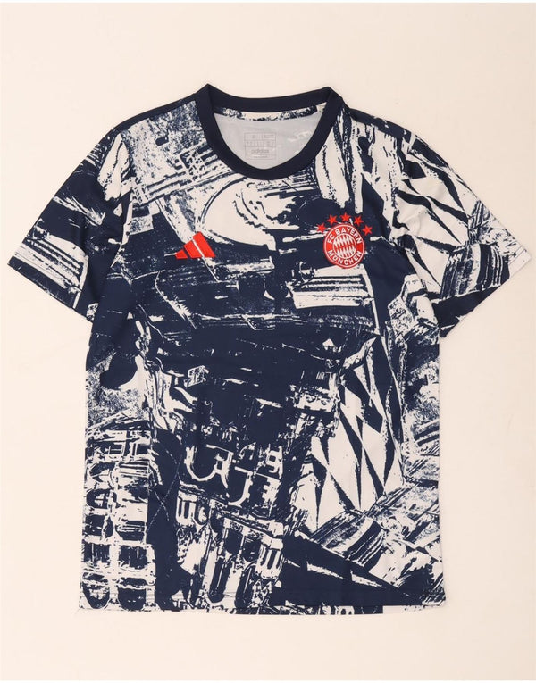 Adidas Herren FC Bayern München Grafik T-Shirt Top Small Blau Polyester