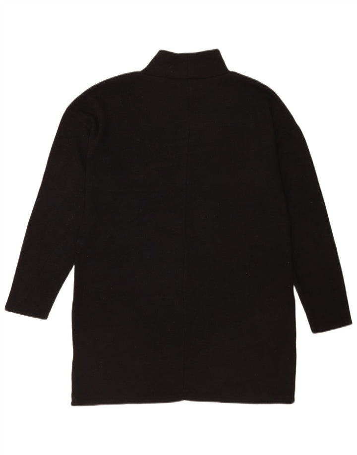 Zara Damen Langarm-Übergroßes Pulloverkleid UK 10 Small Schwarz Polyester