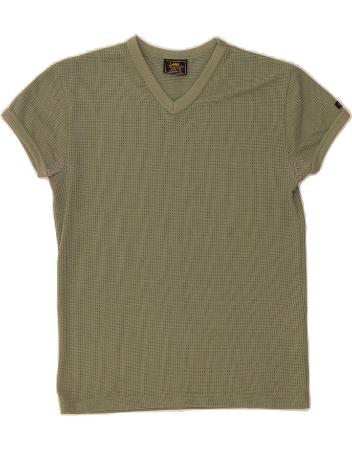 LEE Womens T-Shirt Top UK 12 Medium Khaki Nylon Vintage Lee and Second-Hand Lee from Messina Hembry 