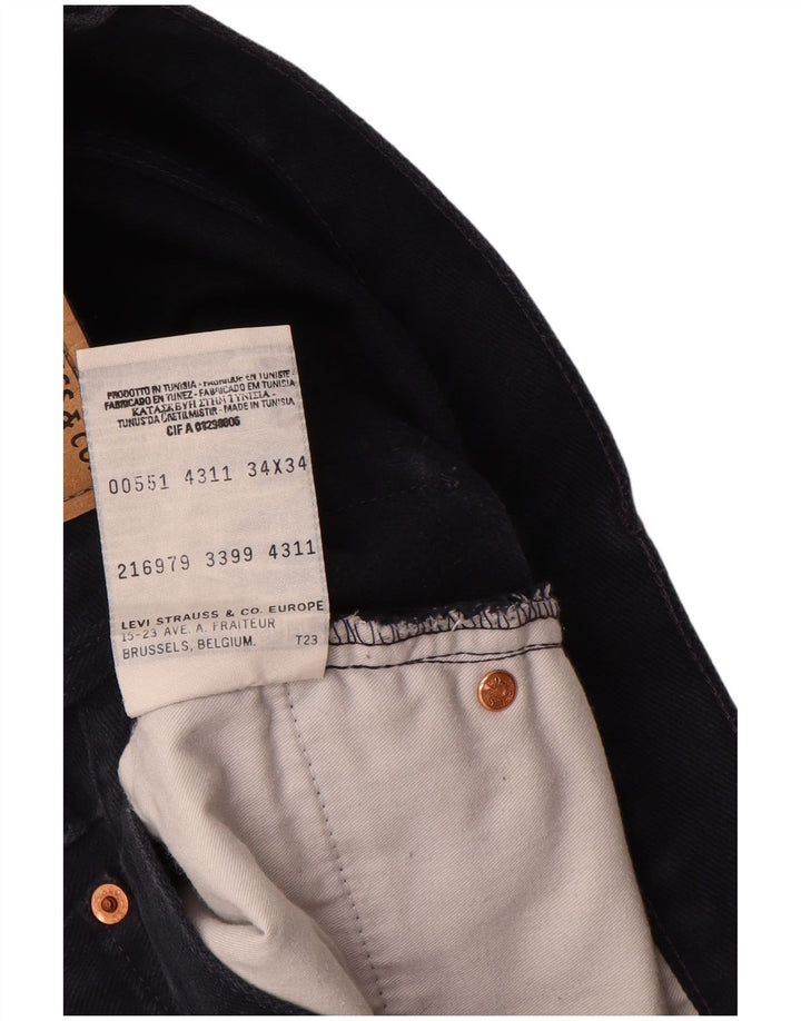 Levi's Herren 551 Straight Jeans W34 L30 Marineblaue Baumwolle