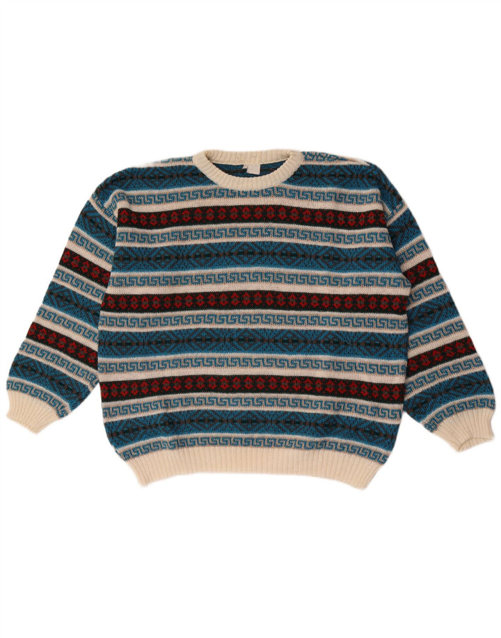 Vintage Herren Rundhalspullover Pullover XL Mehrfarbig Geometrisch