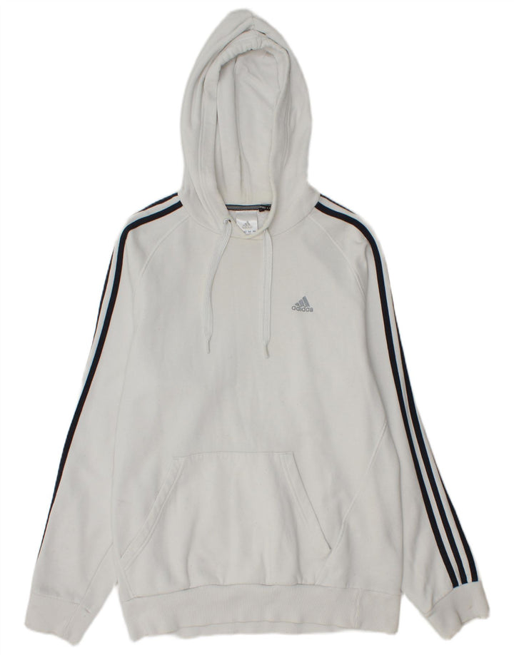 Adidas Herren Kapuzenpullover aus mittelweißer Baumwolle