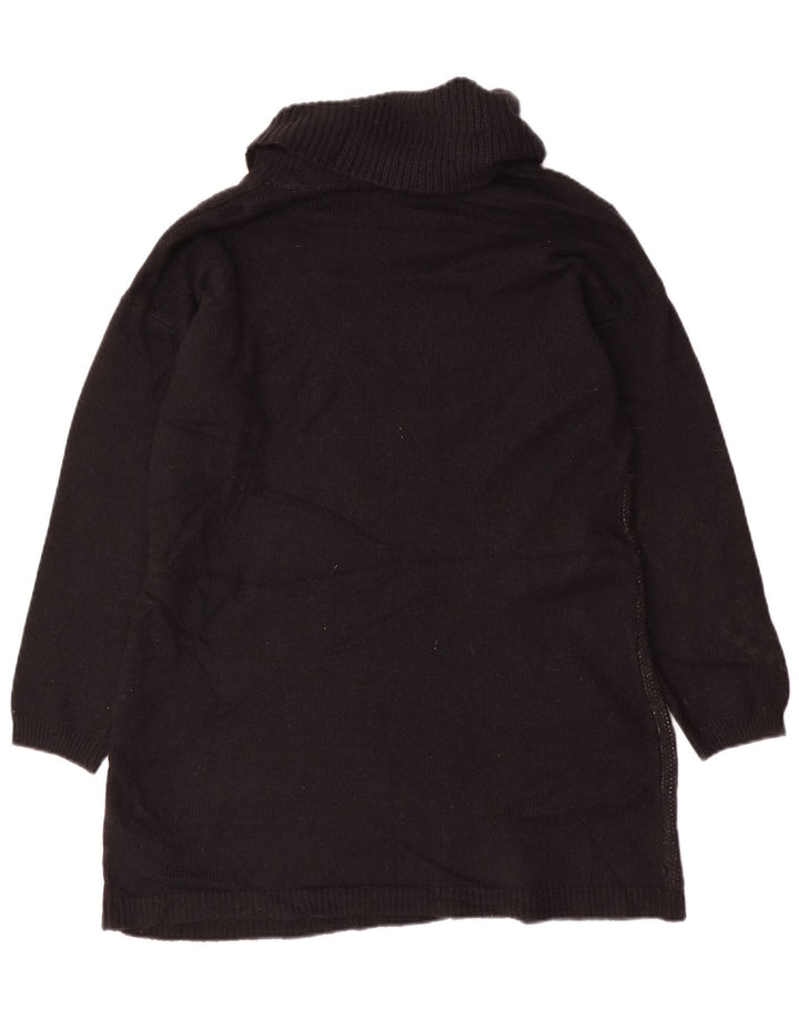 Marks & Spencer Damen-Pullover mit Rollkragen, Gr. 14, Mittelschwarz mit Blumenmuster