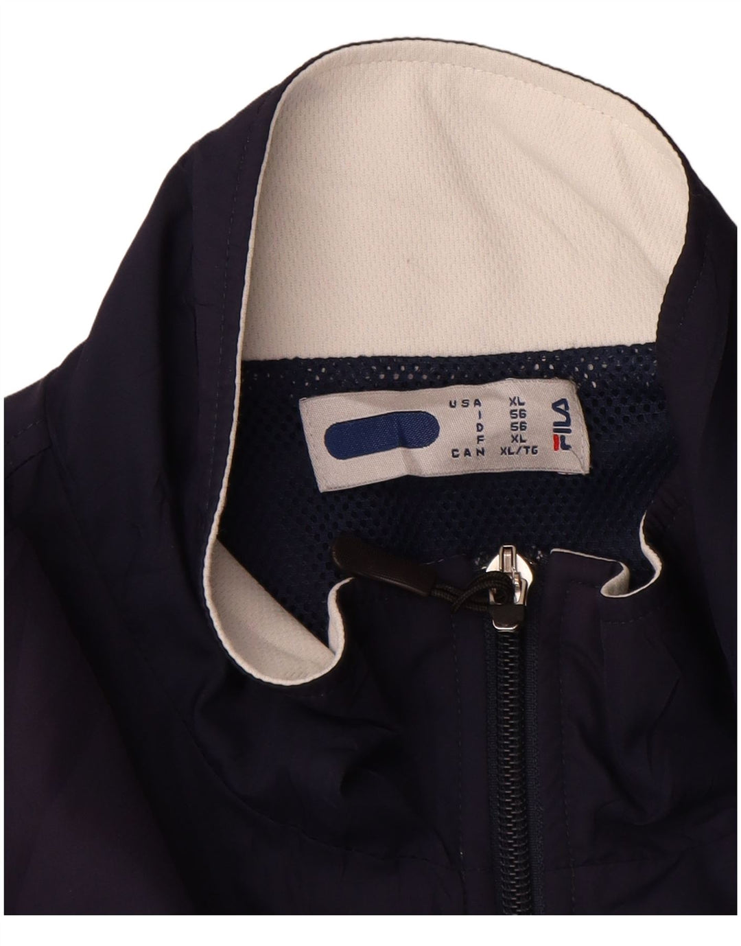 Fila Herren-Trainingsanzug-Oberteil, Jacke XL, Marineblau, Farbblock-Polyester