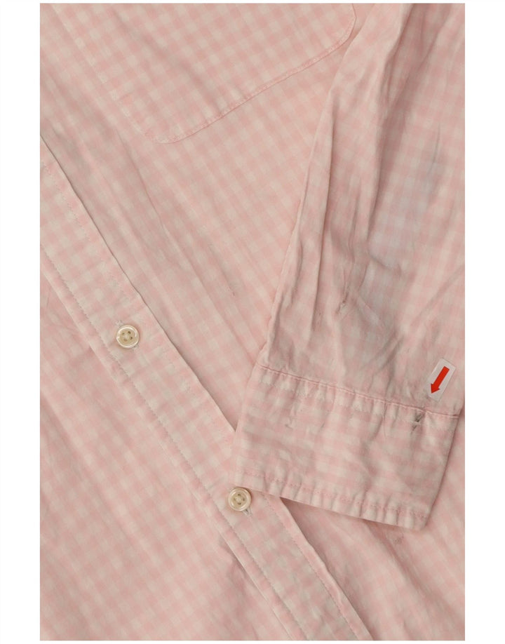 TOMMY HILFIGER Mens Classic Fit Shirt Large Pink Gingham Cotton