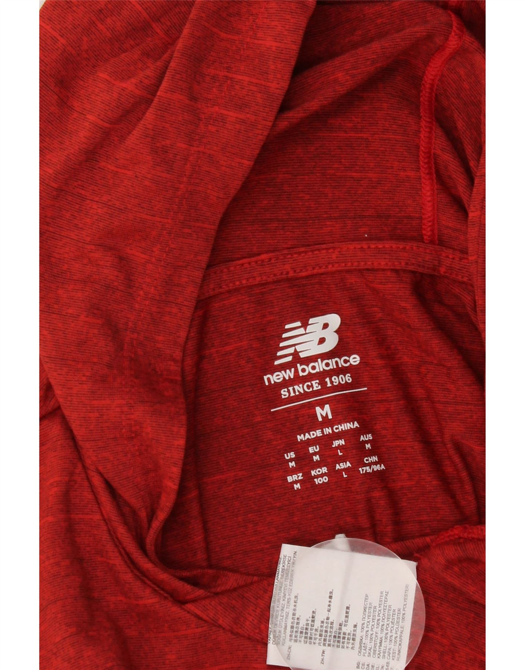 New Balance Damen Kapuzenpullover UK 14 Mittelrotes Polyester