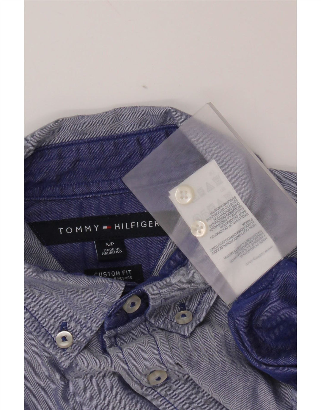 Tommy Hilfiger Herren-Hemd mit individueller Passform, klein, aus blauer Baumwolle