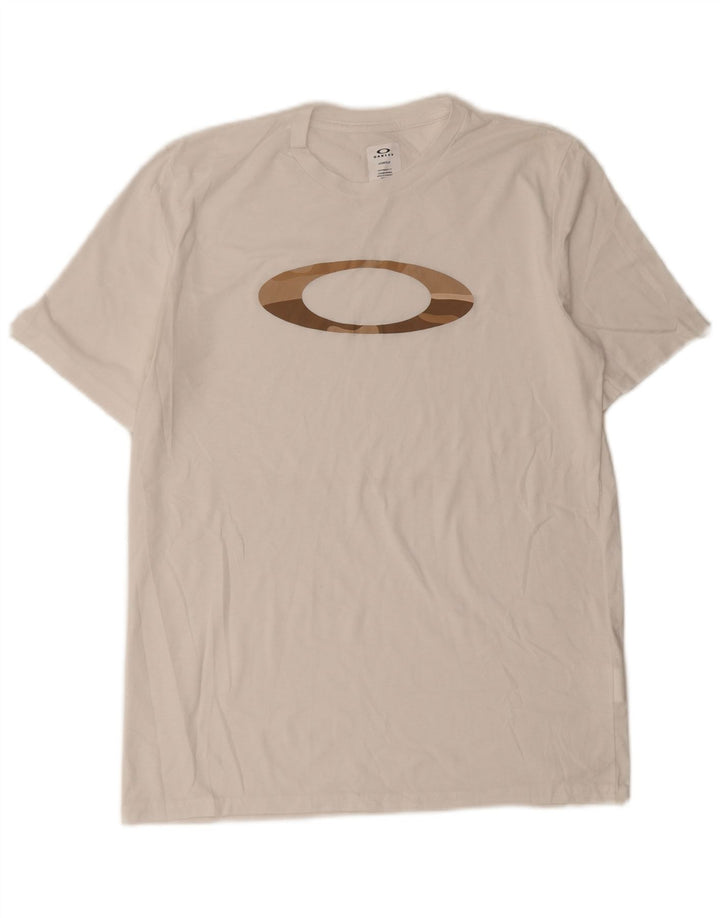 Oakley Herren-T-Shirt mit Grafik, Größe L, Weiß
