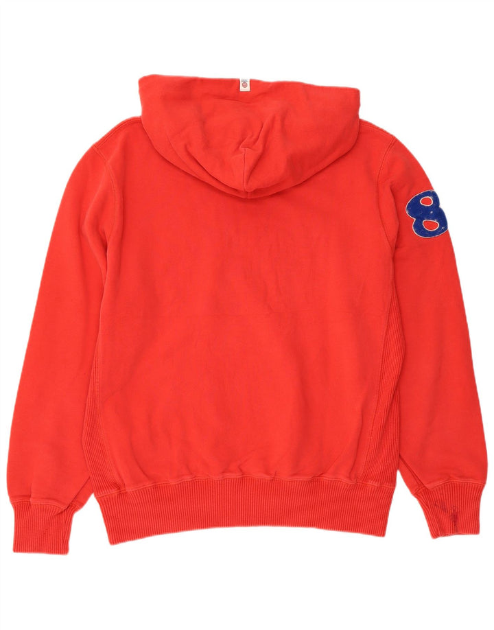 FRANKLIN MARSHALL Damen Varsity Graphic Hoodie Pullover UK 18 XL Rote Baumwolle