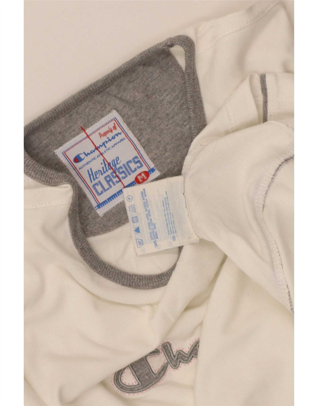Champion Damen Graphic Top Langarm UK 12 Mittelweiß