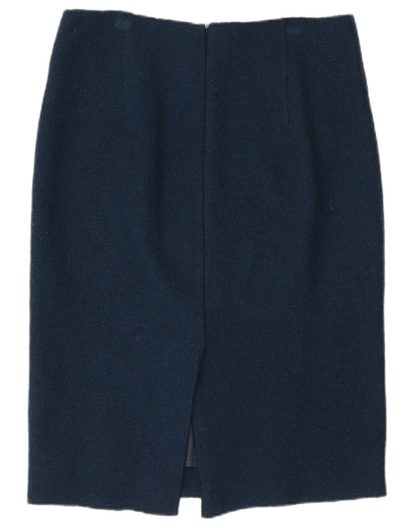 Jigsaw Damen Bleistiftrock UK 12 Medium W32 Marineblaue Wolle