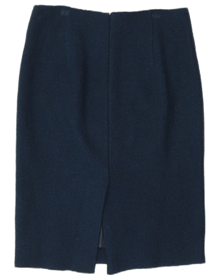 Jigsaw Damen Bleistiftrock UK 12 Medium W32 Marineblaue Wolle