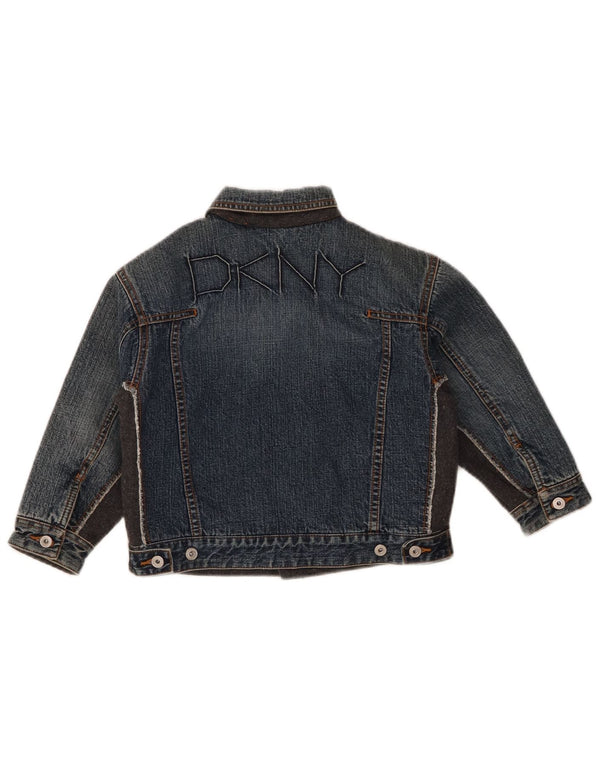 Dkny Jungen-Jeansjacke mit Grafik, 5–6 Jahre, blaue Baumwolle