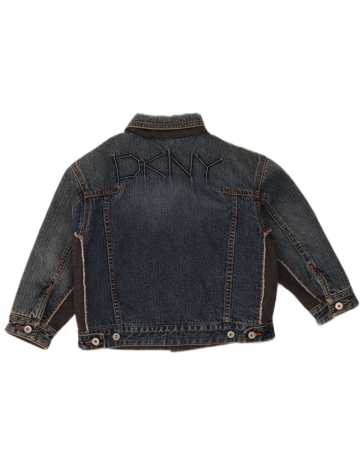 Dkny Jungen-Jeansjacke mit Grafik, 5–6 Jahre, blaue Baumwolle