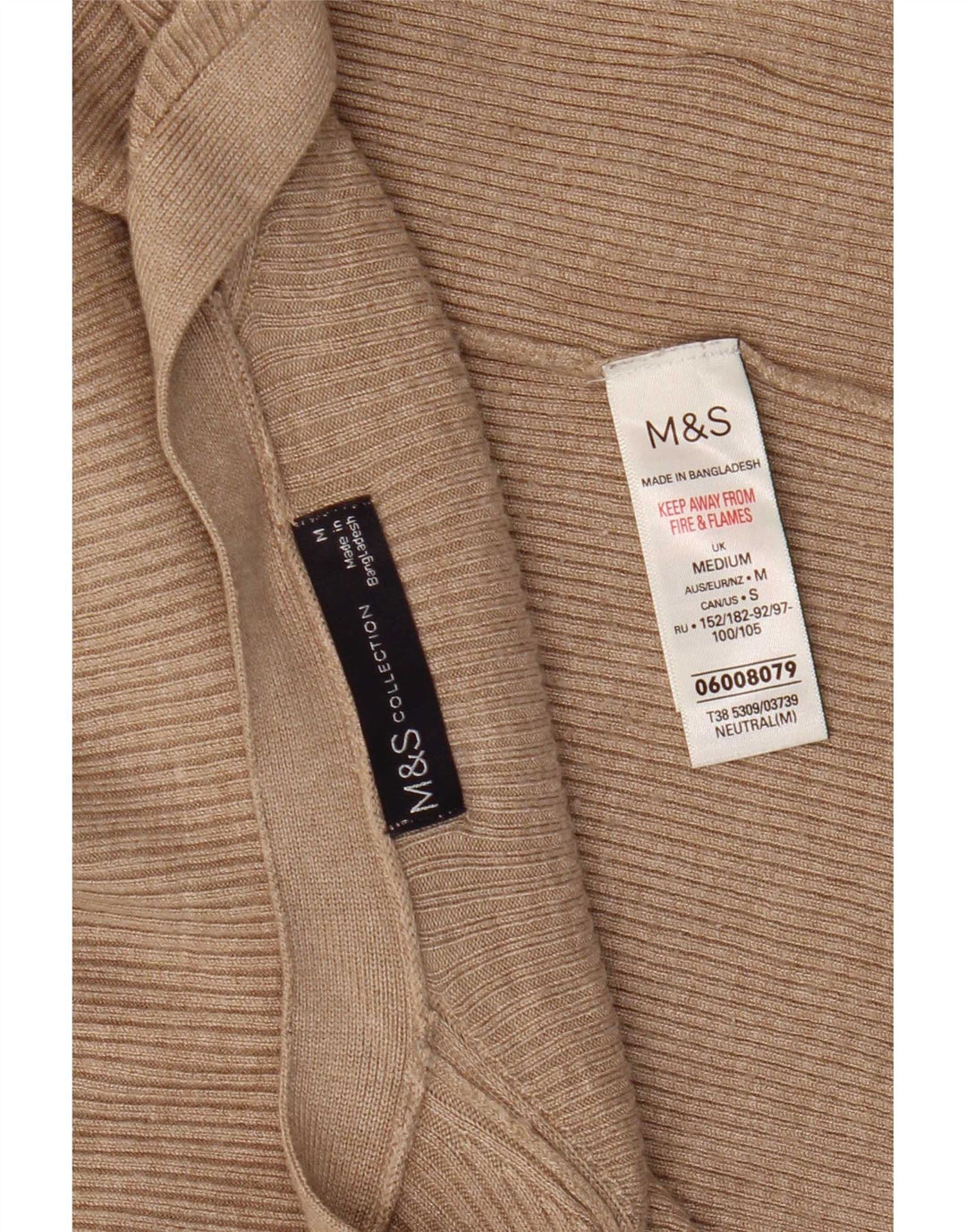 Marks & Spencer Offener Damen-Cardigan-Pullover UK 14 Mittelbeige Viskose