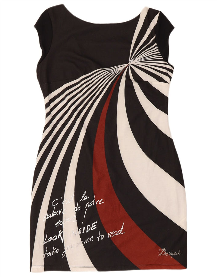 Desigual Damen Graphic Etuikleid UK 18 XL Schwarz Polyester