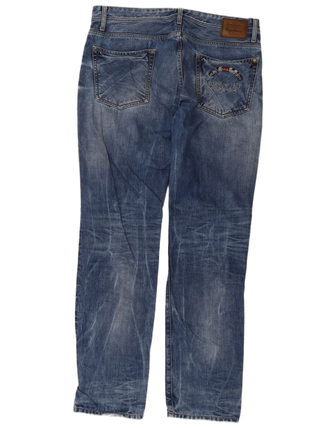 PEPE Jeans Herren Regular Fit Slim Jeans W38 L34 Blaue Baumwolle