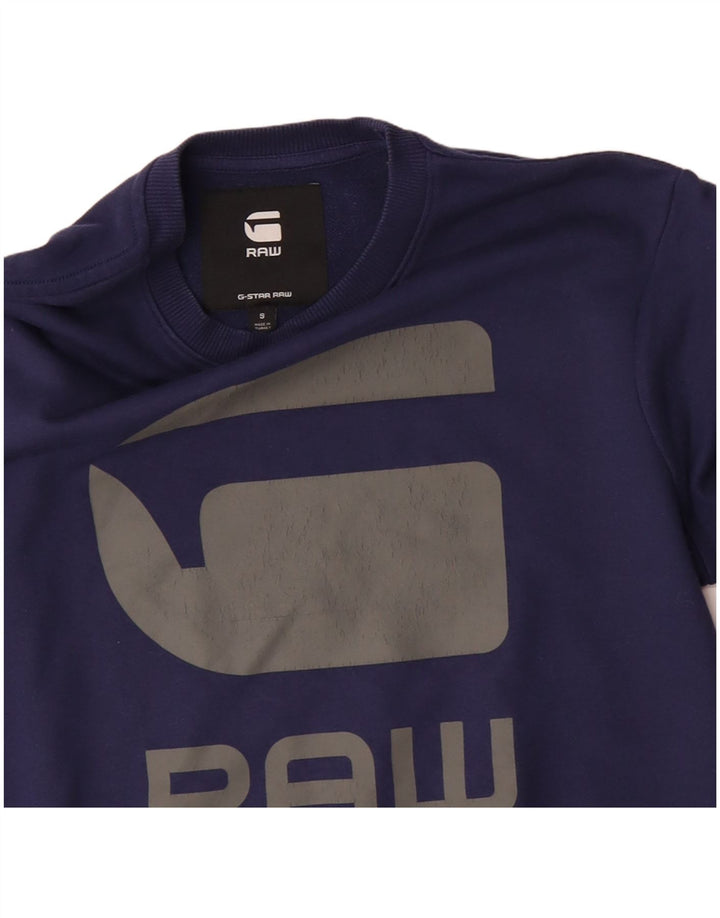 G-STAR Herren-Sweatshirt mit Grafik, Größe S, marineblau, Baumwolle
