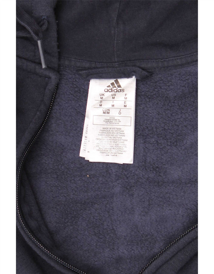 Adidas Herren-Kapuzenpullover mit Reißverschluss, mittlere marineblaue Baumwolle
