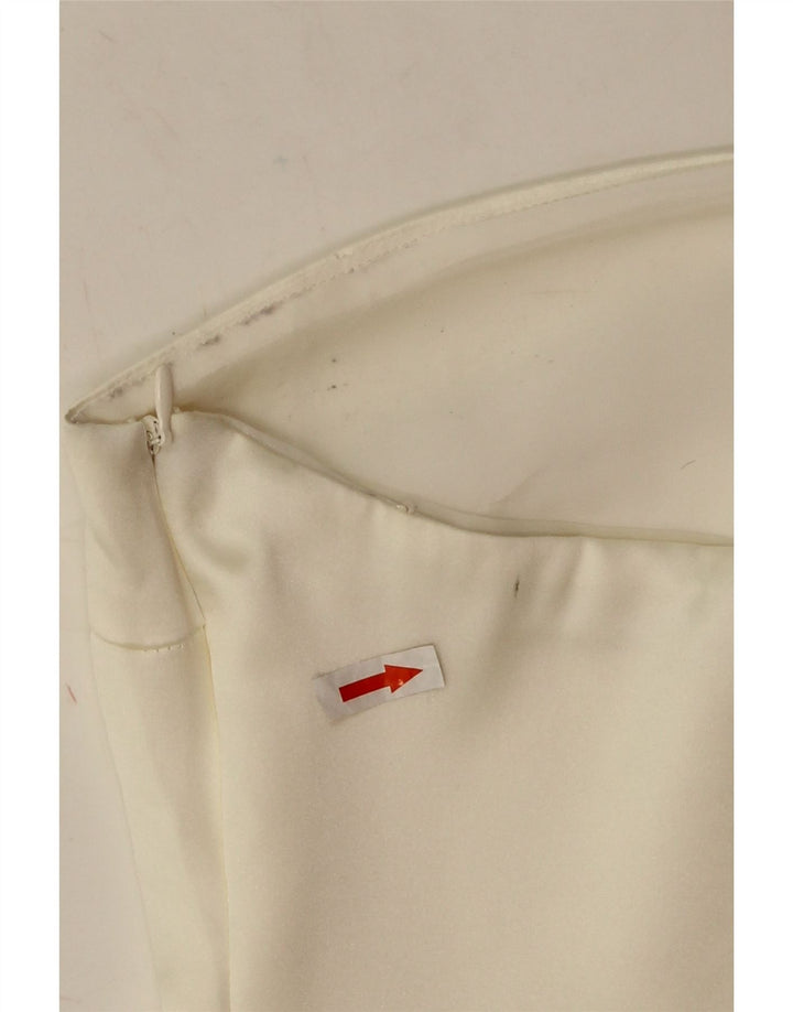 Zara Damen Crop Trägerloses Top UK 12 Mittelweißes Polyester