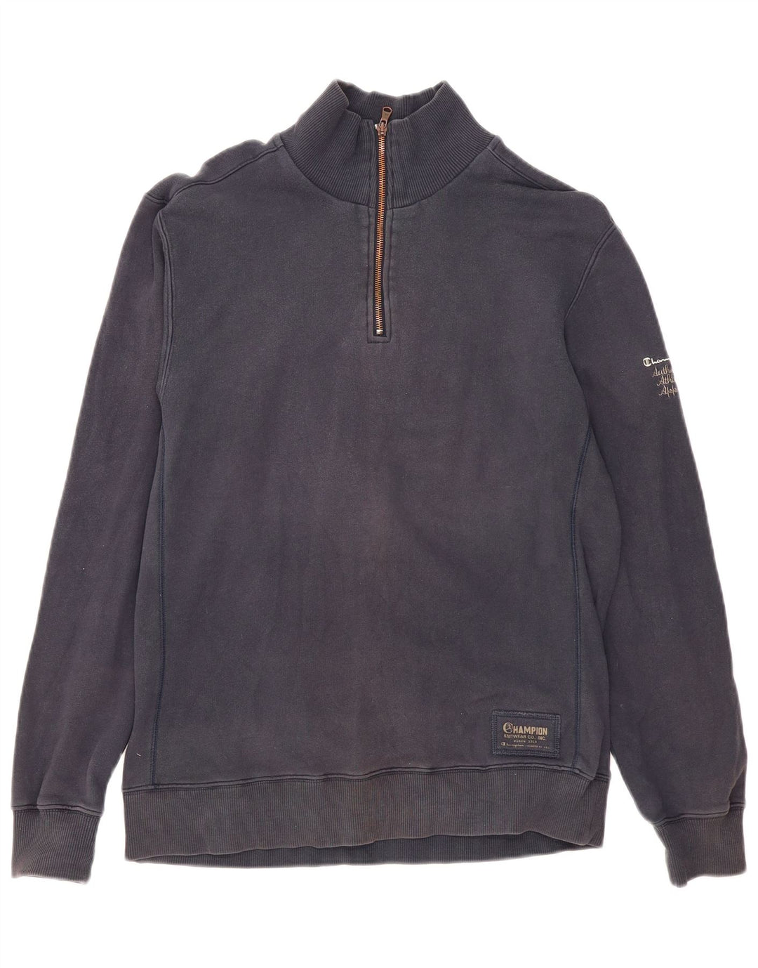 Champion Herren-Sweatshirt mit Reißverschluss am Hals, groß, marineblau, Baumwolle