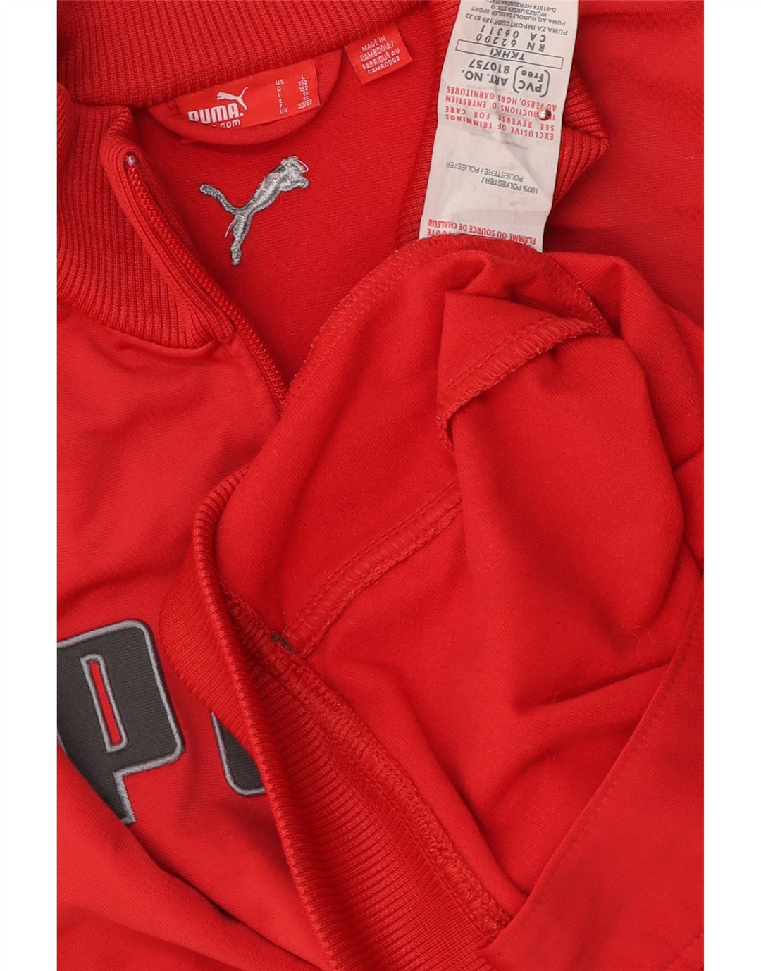 Puma Jungen Grafik-Trainingsanzug-Top-Jacke, 11–12 Jahre, rotes Polyester
