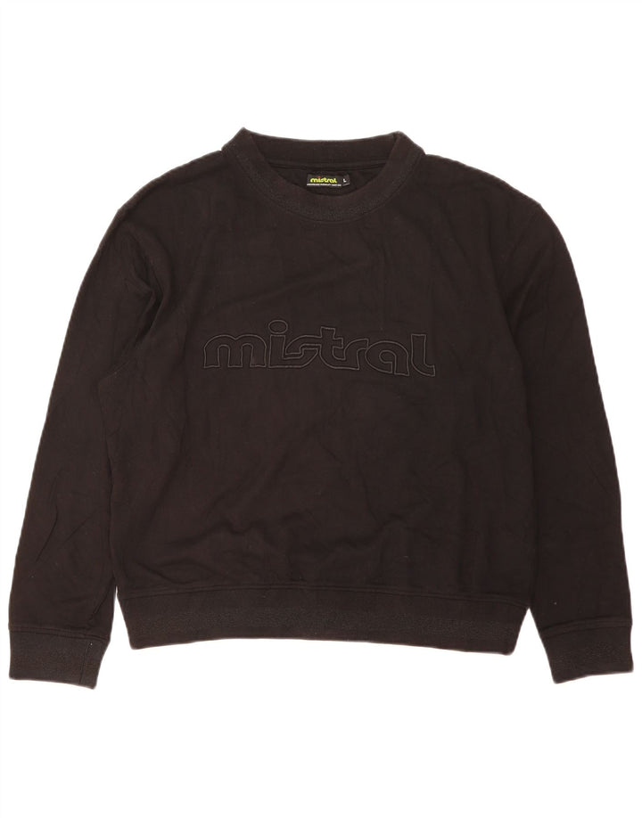 Mistral Herren-Sweatshirt mit Grafik, groß, aus schwarzer Baumwolle