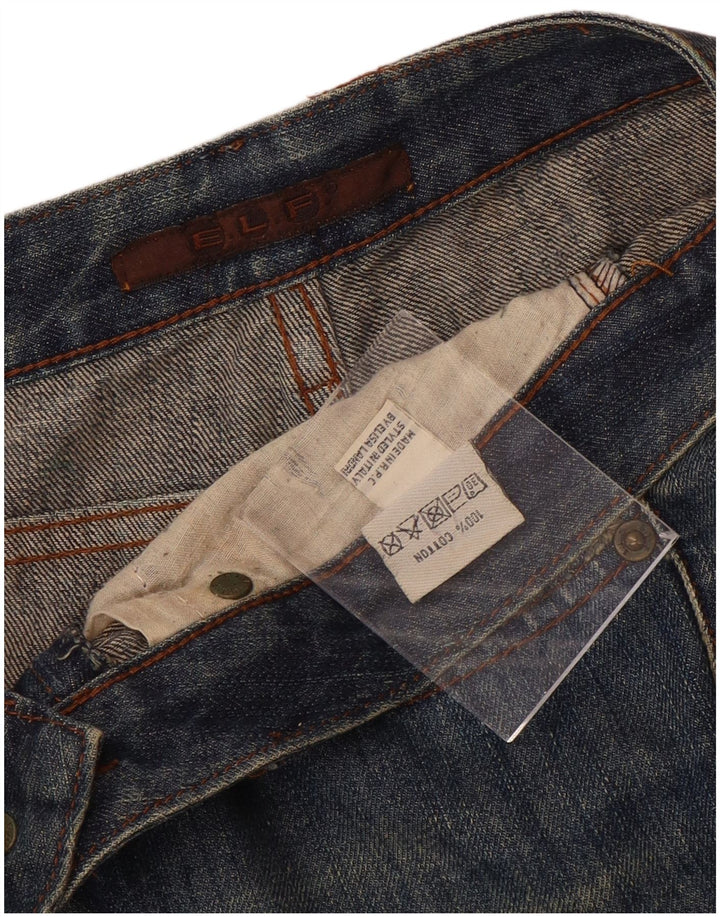 Elisa Landri Damen Distressed Bootcut Jeans IT 44 Medium W30 L35 Blau