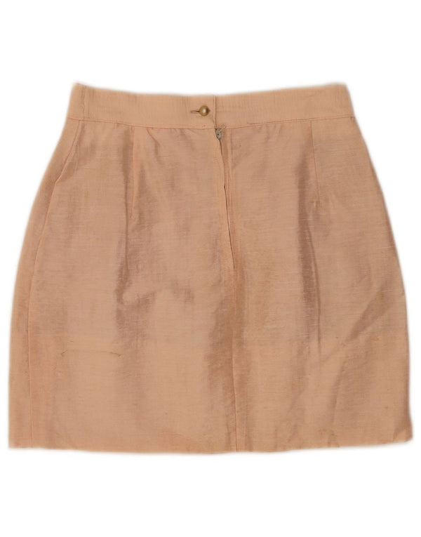 Vintage Damen Minirock mit hoher Taille IT 42 Medium W24 Beige