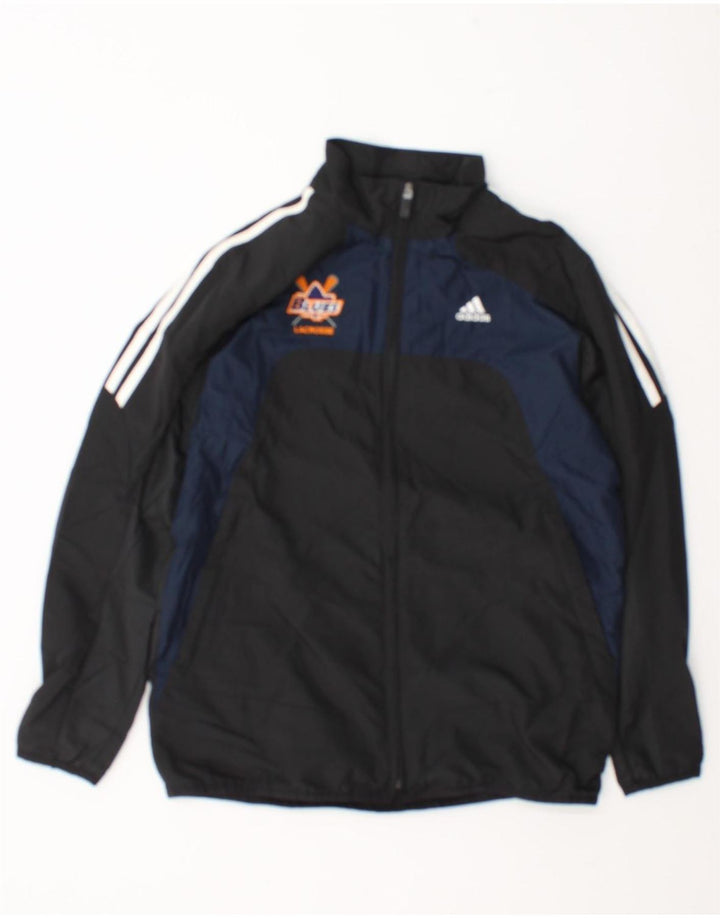Adidas Jungen Grafik-Trainingsanzug-Top-Jacke, 13–14 Jahre, schwarzes Polyester