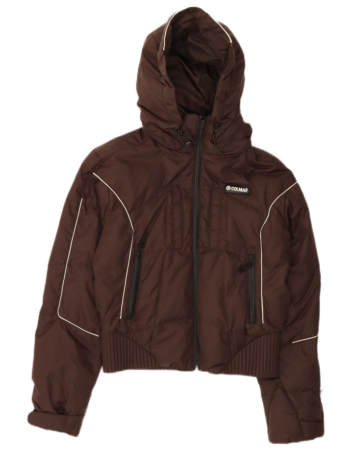 Colmar Damen Wattierte Jacke mit Kapuze IT 42 Mittelbraunes Polyamid