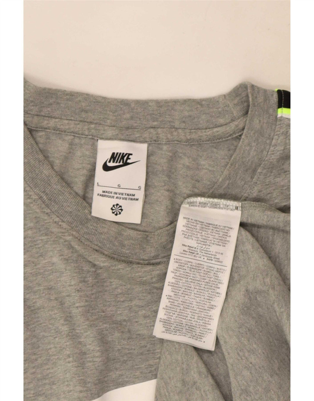 Nike Herren-T-Shirt mit Grafik, Größe L, Grau, Colourblock-Baumwolle