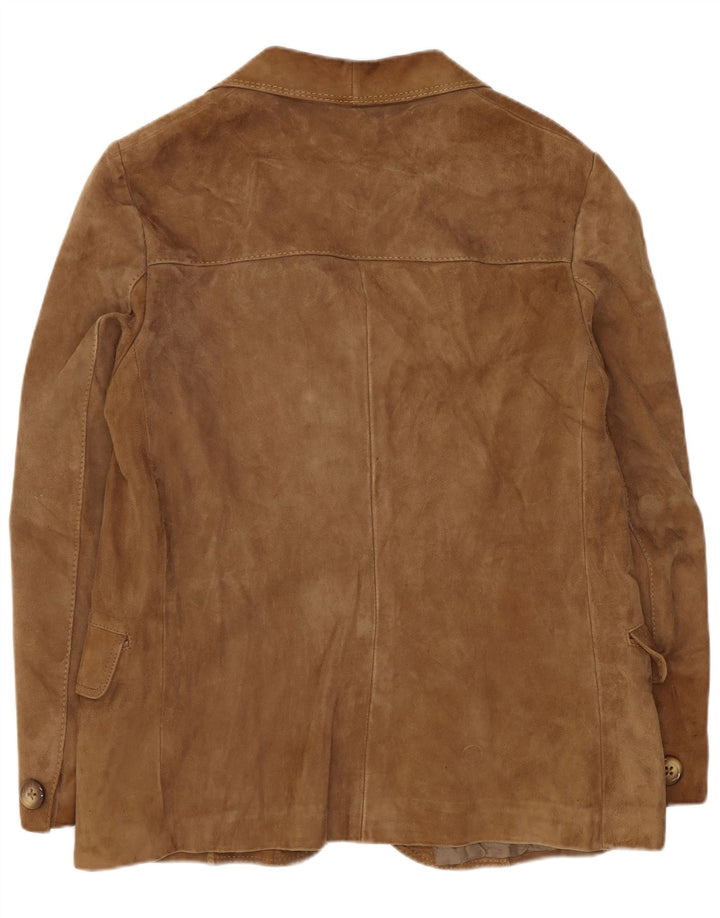 Samar Damen 4-Knopf-Wildleder-Blazerjacke UK 14 Mittelbeige