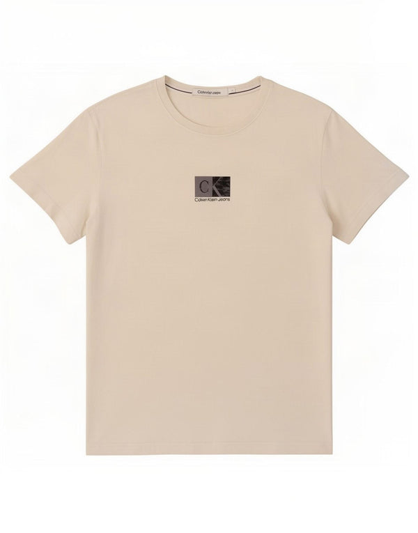 Calvin Klein Jeans Herren-T-Shirt mit Grafik, mittelweiße Baumwolle