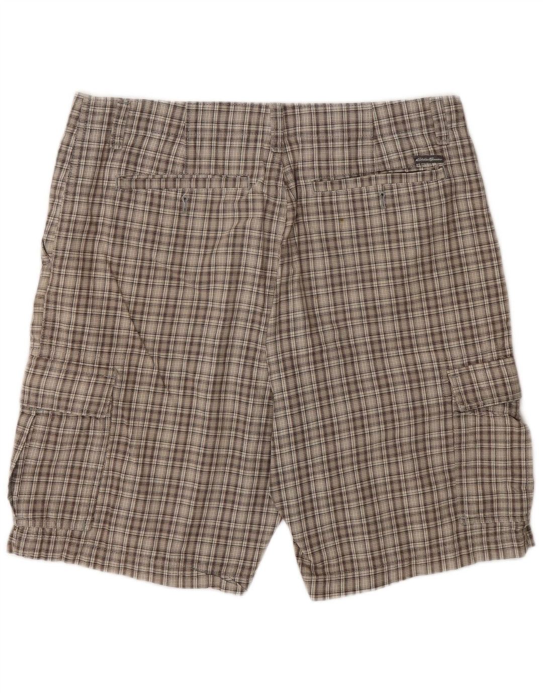 Eddie Bauer Herren Cargo Shorts Large W35 Grau kariert