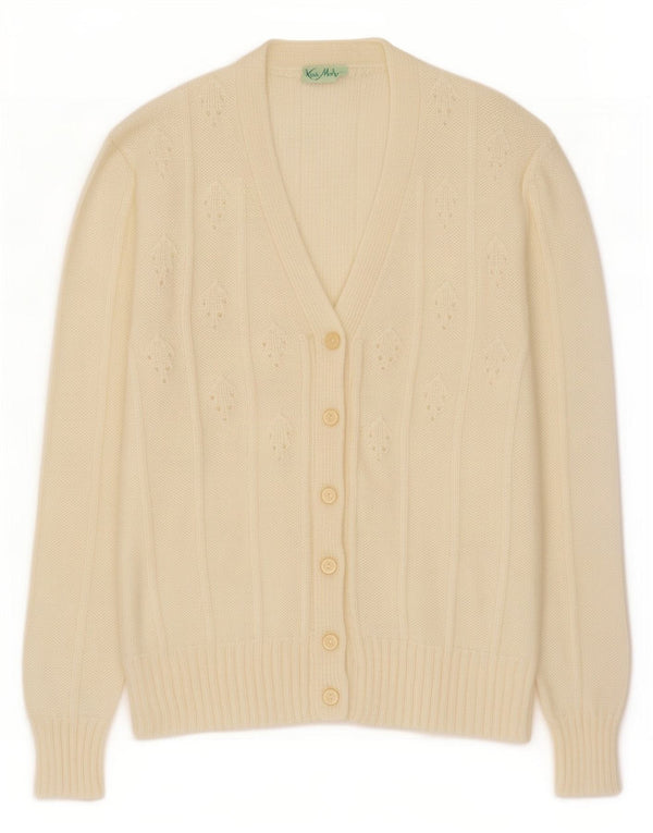 Vintage Damen Cardigan Pullover UK 14 Medium Off White Mohair