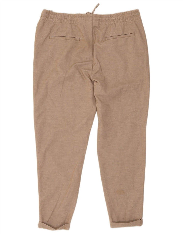 Schmale, verkürzte Damenhose von Zara, XL, W34, L26, Beige, Polyester