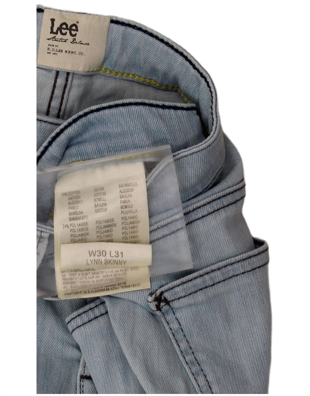 LEE Damen Lynn Skinny Jeans W30 L31 Blaue Baumwolle