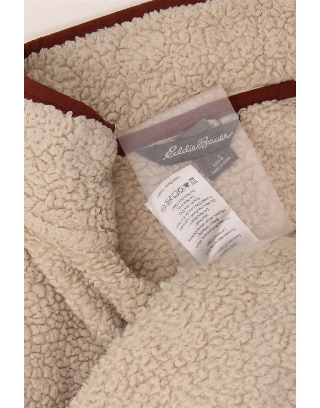 Eddie Bauer Herren-Fleecepullover mit Reißverschluss am Hals, groß, beige, Polyester