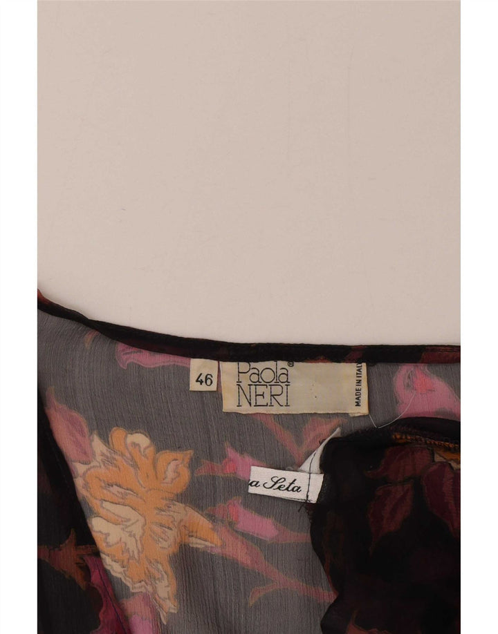 Paola Neri Damen Kurzarm-Hemdbluse IT 46 Large Mehrfarbig