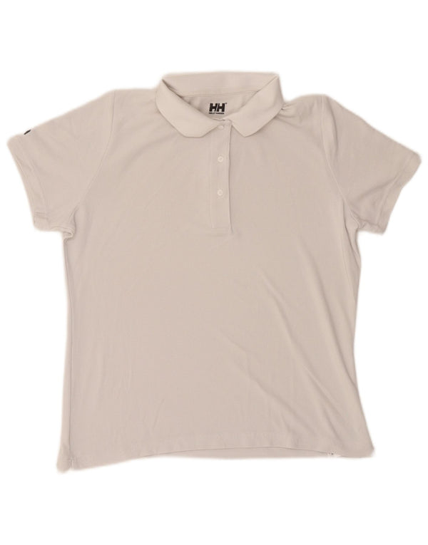 Helly Hansen Damen Regular Poloshirt UK 14 Mittelweißes Polyamid