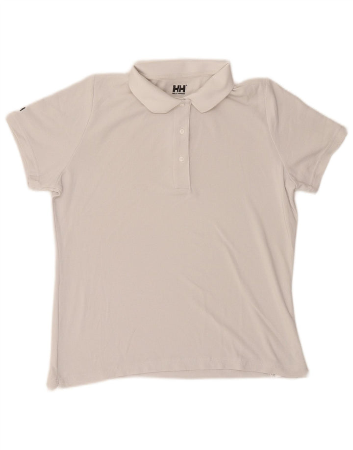 Helly Hansen Damen Regular Poloshirt UK 14 Mittelweißes Polyamid