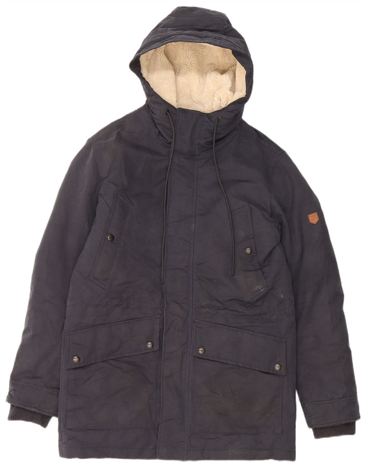 Jack & Jones Herren-Parka mit Kapuze, UK 36, Größe S, Marineblau, Polyester